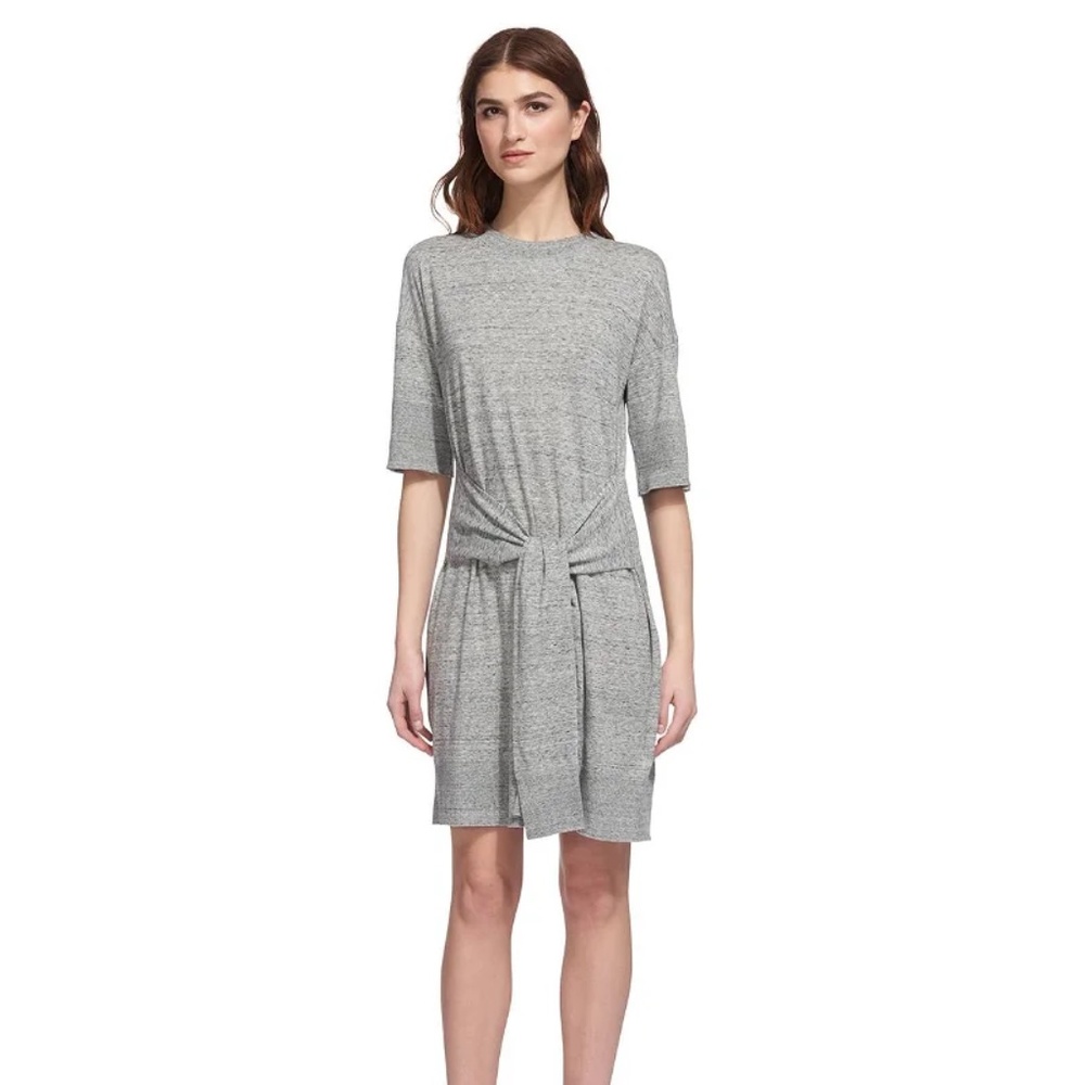 Whistles Milla Tie-Waist Dress in Gray